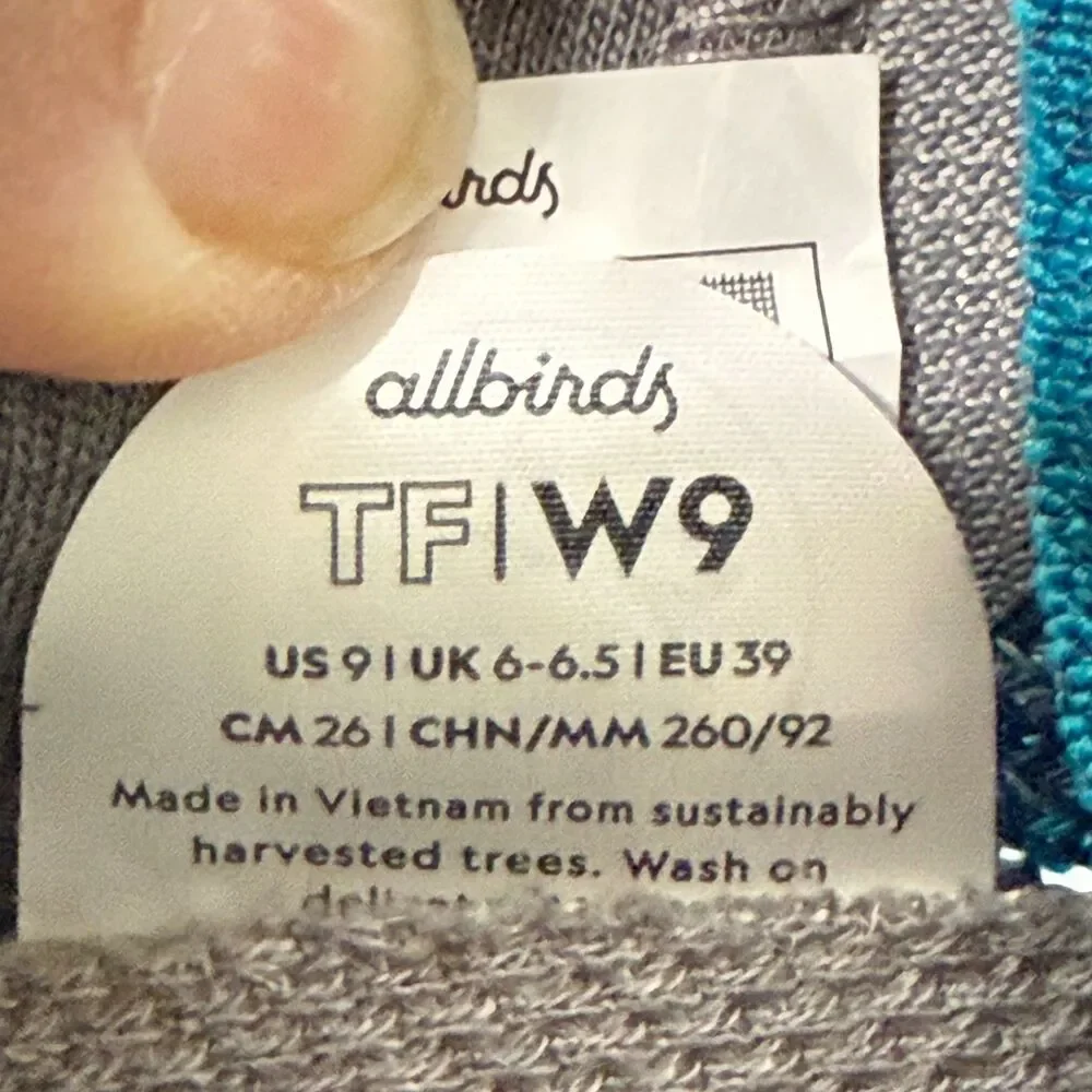 Allbirds 9.92 KG CO2E Tree Flyers Knit Running Shoes Thrive Teal Women 9 Sneaker
